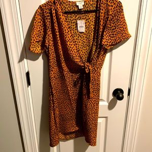 Orange and deep navy dress